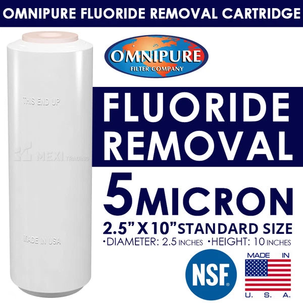 Genuine OMNIPURE Fluoride Removal Cartridge Water Filter 5 Micron 10 " Fits all
