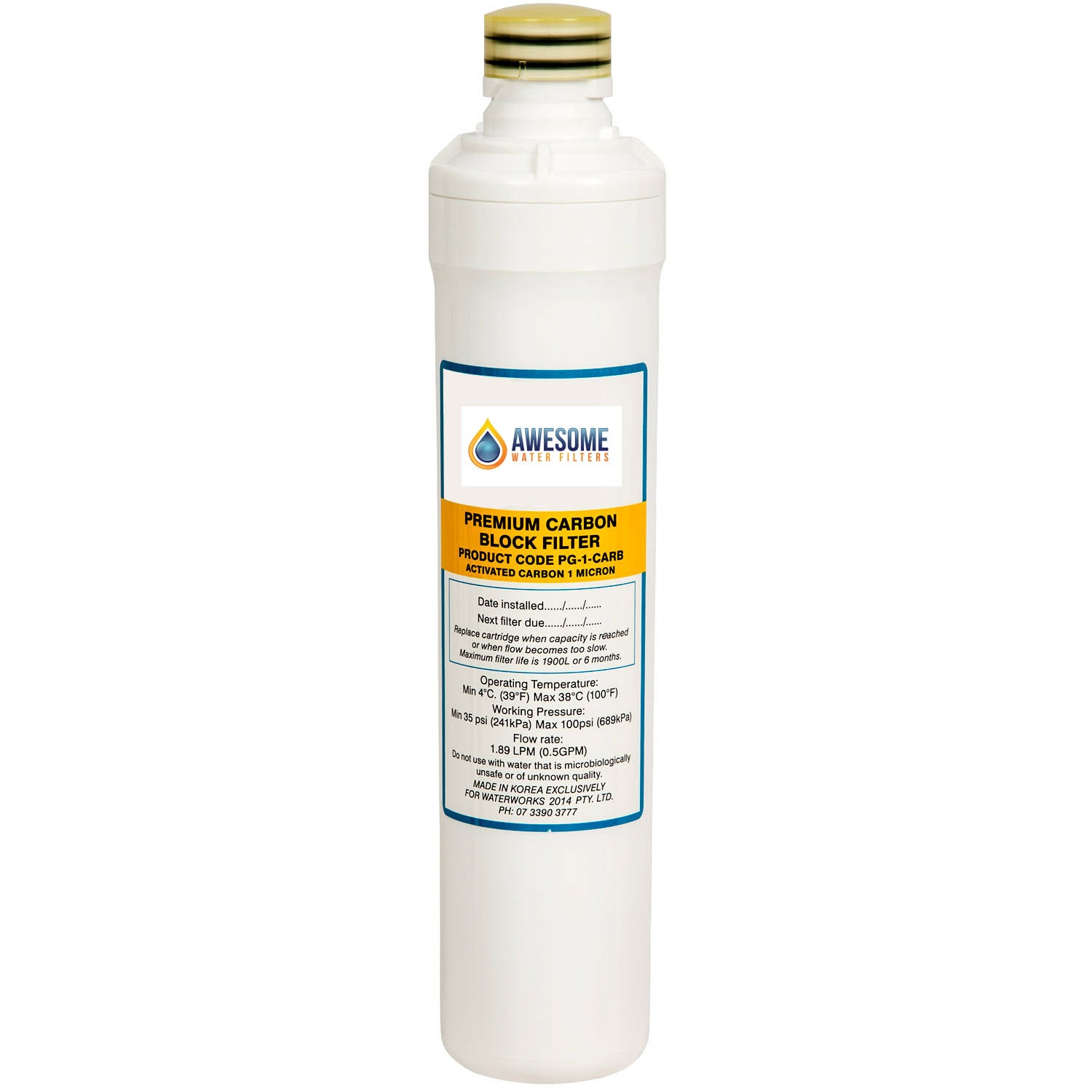 Undersink 1 Micron Carbon Filter Cartridge