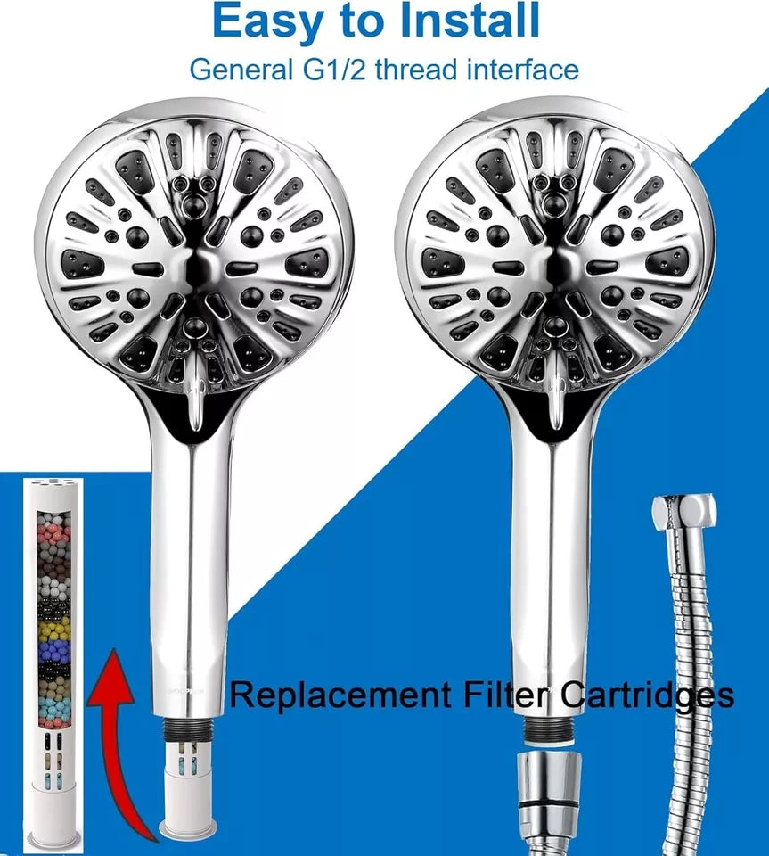 Hand Held Shower Pure 7 Setting Shower Filter Brushed Nickel