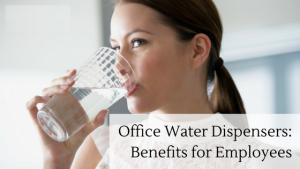 woman drinking water at the office