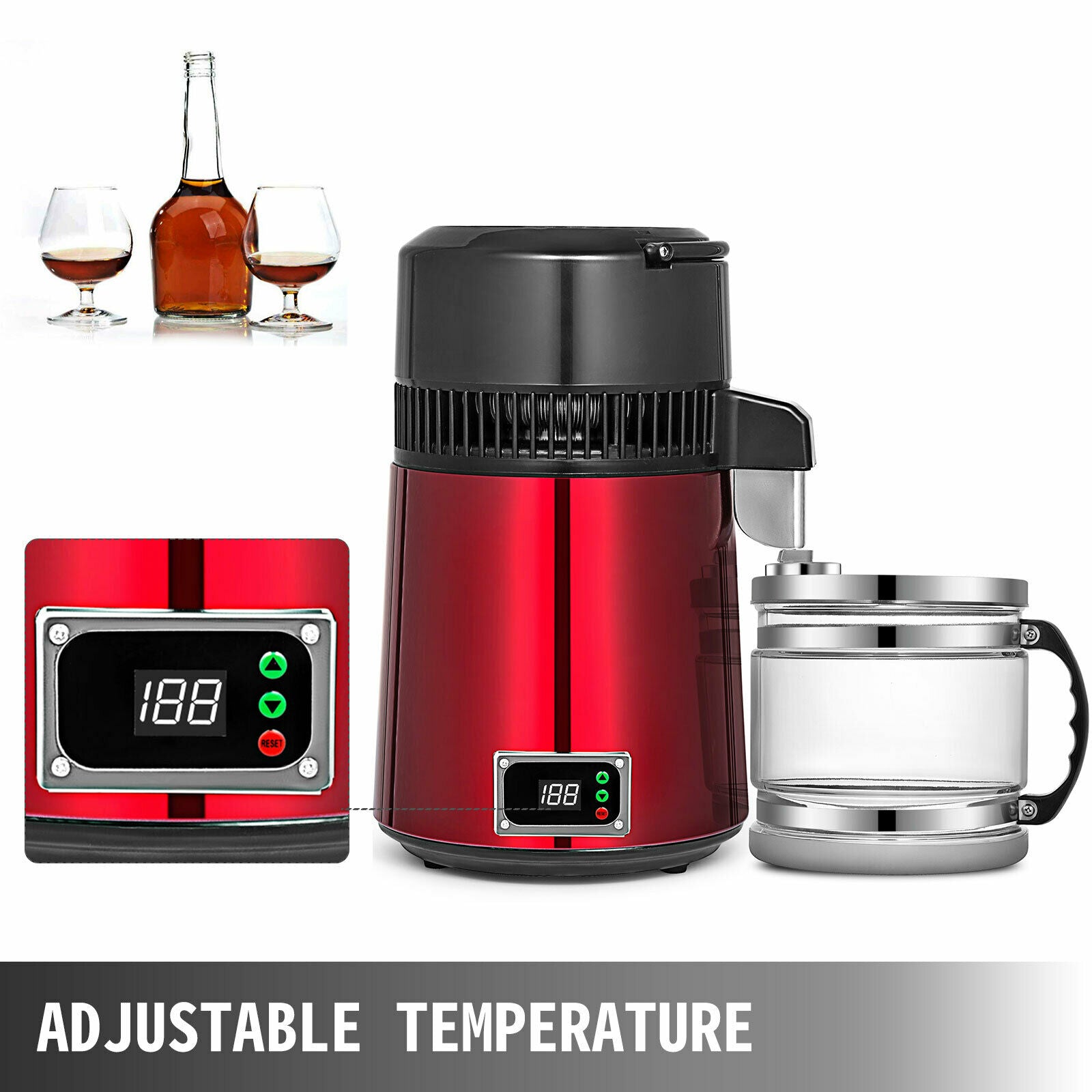 showcase temperature for 4L-Water-Distiller-Temperature-Controlled-Kitchen-Premium-Countertop-Purifier